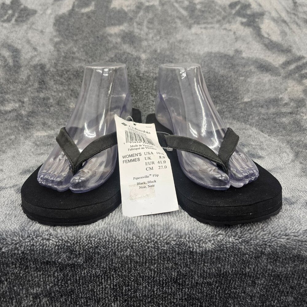 Columbia Pipersville Flep Flop Shoes womens 10 black post toe NEW - Picture 2 of 12